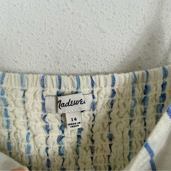 Madewell Cami Tier Midi Linen Dress in Stripe Euro Summer Capsule Women’s 14 - Picture 5 of 9